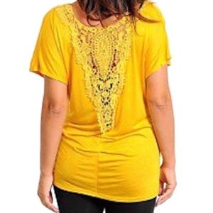 NWT Women's Plus Size Lace Back Ruched Top Blouse